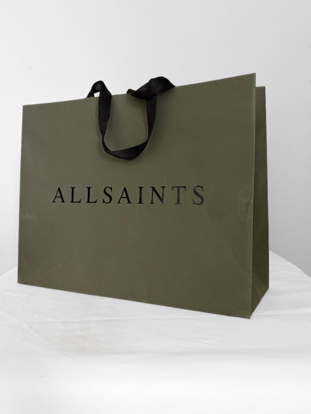 AllSaints Large Paper Gift Bag | Branded Shopping Bag | 16.5" x 13"
